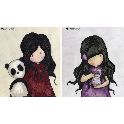 Gorjuss Panda Girl And We Can All Shine Set Of Two Cross Stitch Kits