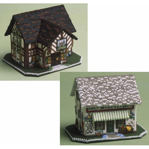 Castle Inn And The Village Shop - Set Of 2 3D Cross Stitch Kits