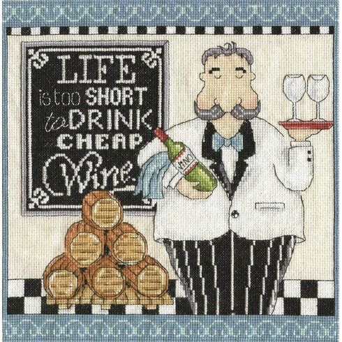 Cheap Wine Cross Stitch Kit