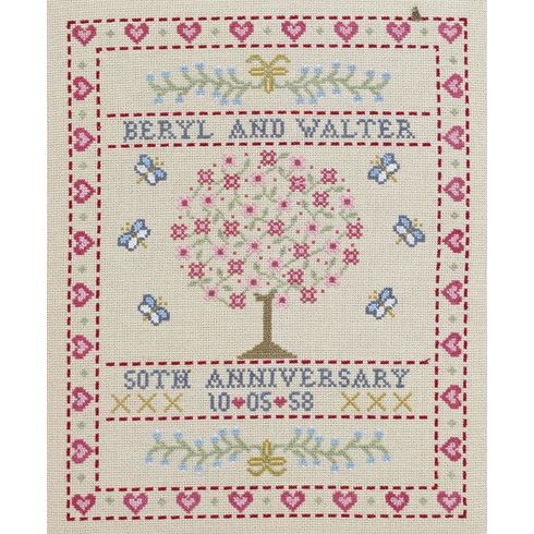 Folk Anniversary Sampler Cross Stitch Kit