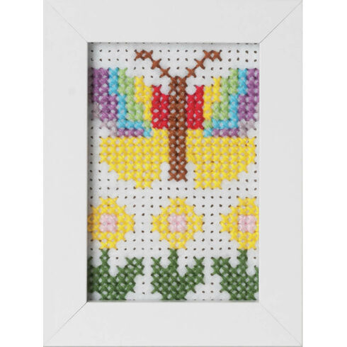 Butterfly Felt Cross Stitch Kit With Frame