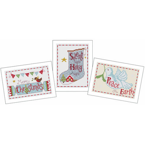 Large Christmas Cards Cross Stitch Kit (Set Of 3)