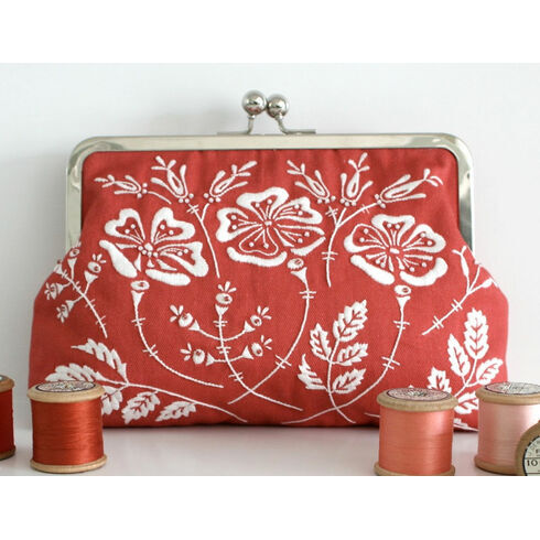 Rose Red Embroidered Clutch Bag Kit