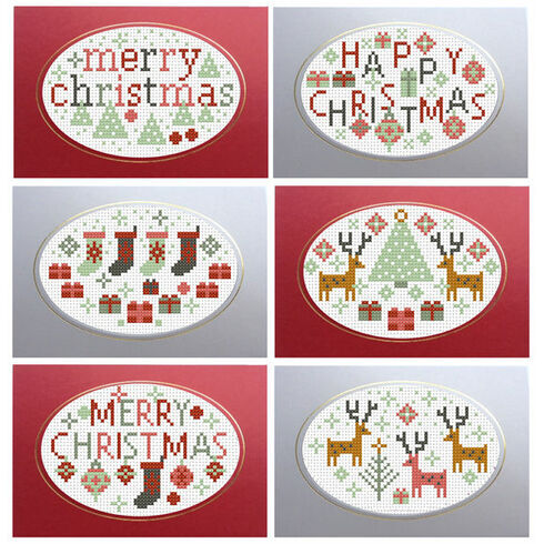 Merry Happy Christmas Card Kits (set of 6)