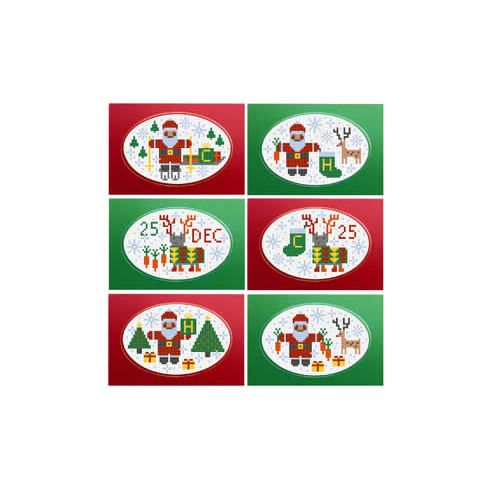 Santa &amp; Rudolf Christmas Card Kits (set of 6)