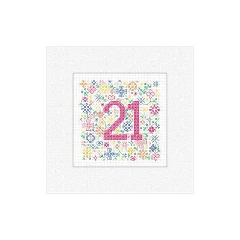 21st Birthday Card Cross Stitch Kit