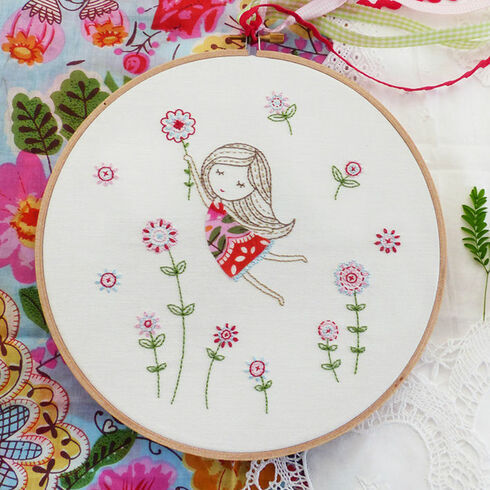 Girl In A Red Dress Embroidery Kit
