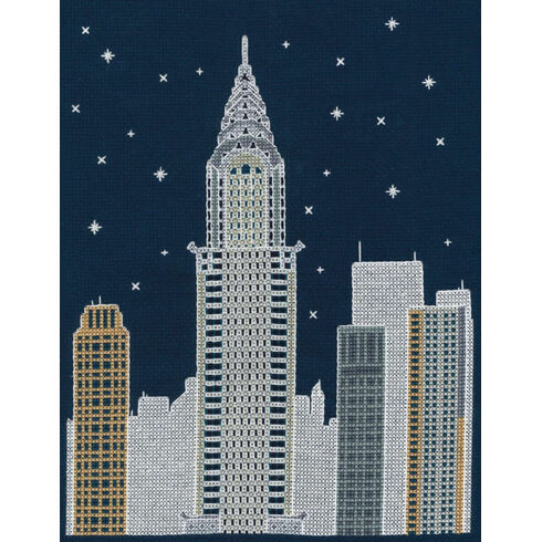 New York By Night Glow In The Dark Cross Stitch Kit
