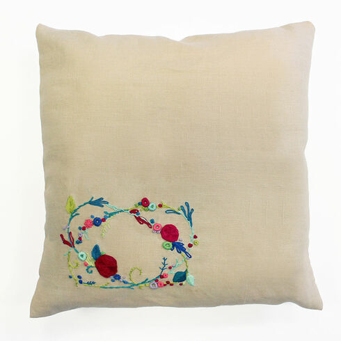 Rose Garland Embroidery Cushion Kit