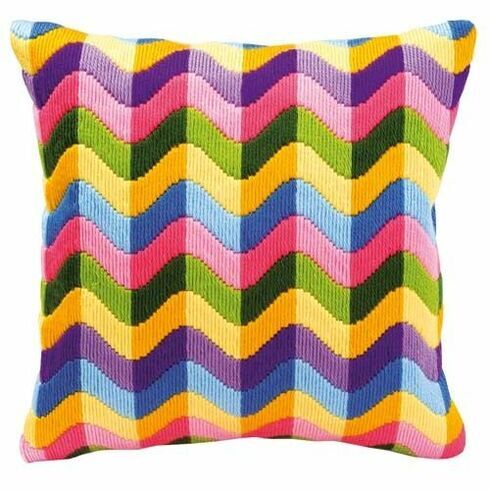 Bold Geometric Style 2 Long Stitch Cushion Panel Kit