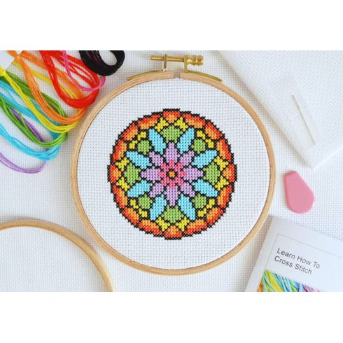 Beginners Modern Flower - Learn How To Cross Stitch Complete Tutorial Kit