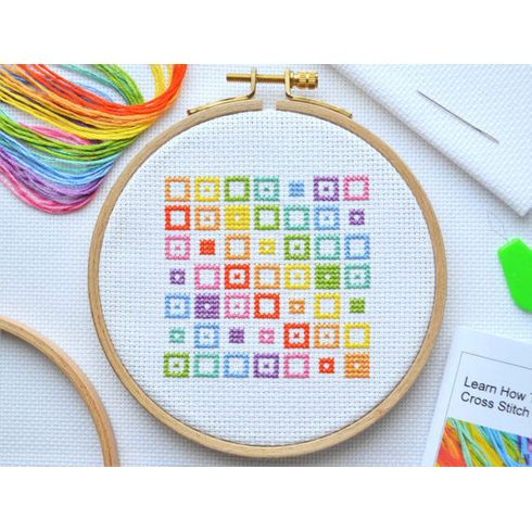 Beginners Squares - Learn How To Cross Stitch Complete Tutorial Kit