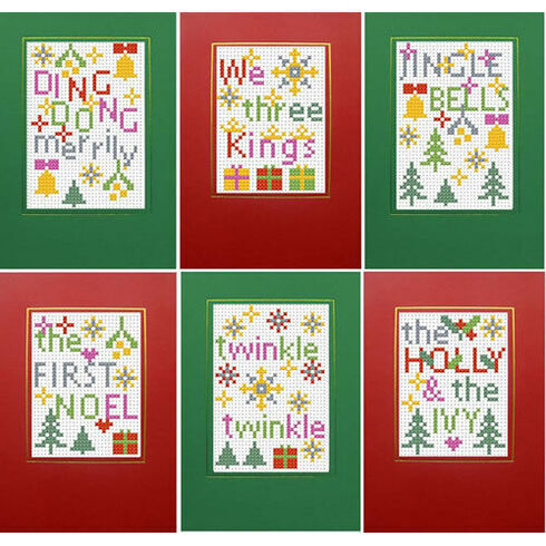 Christmas Carols 2 - Set Of 6 Cross Stitch Card Kits