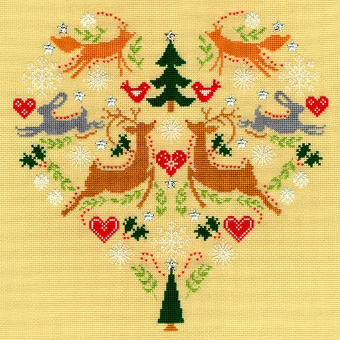 Scandi Heart Cross Stitch Kit