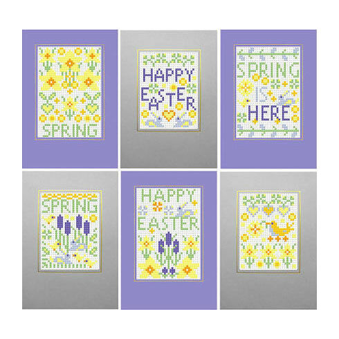Happy Easter - Spring Cross Stitch Card Kits (Set Of 6)