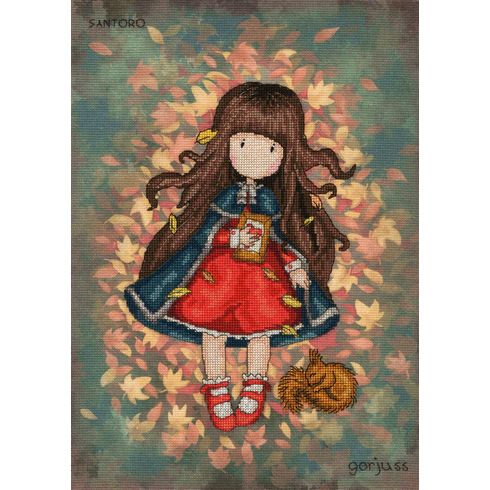 Gorjuss Autumn Leaves Cross Stitch Kit
