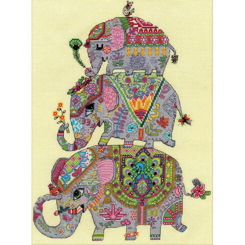 Elephant Trio Cross Stitch Kit