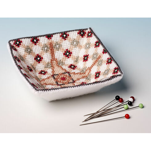 The Victorian Tile Bits And Beads Tray 3D Cross Stitch Kit