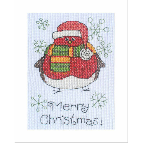 Albie Robin Cross Stitch Christmas Card Kit