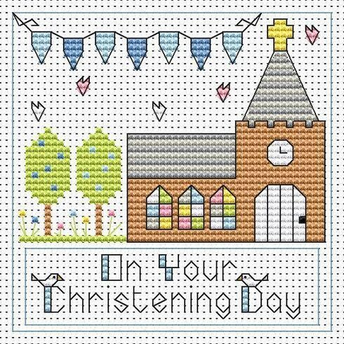 Christening Day Boy Cross Stitch Card Kit