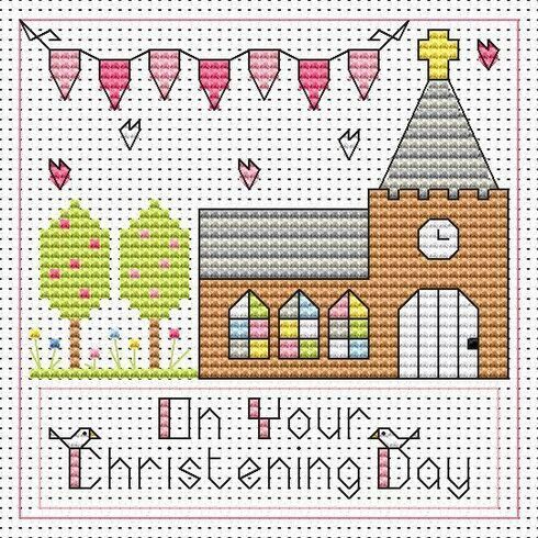 Christening Day Girl Cross Stitch Card Kit