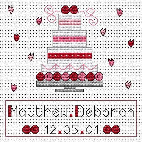 Pink Wedding Cake Cross Stitch Card Kit