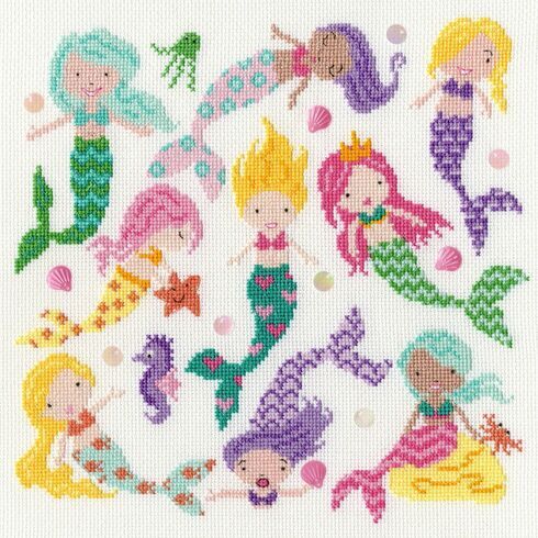 Slightly Dotty Mermaids Cross Stitch Kit