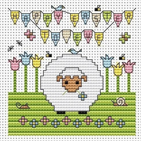 Happy Easter To Ewe Cross Stitch Card Kit