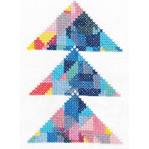 Triangulation Geometry Printed Cross Stitch Kit