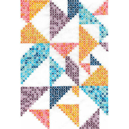 Pixel Nation Geometry Printed Cross Stitch Kit