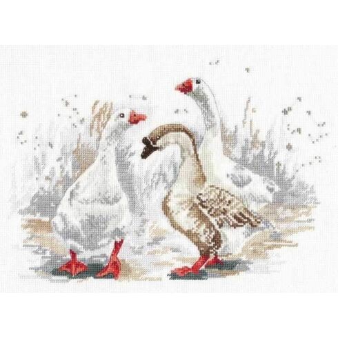 Three Merry Geese Cross Stitch Kit