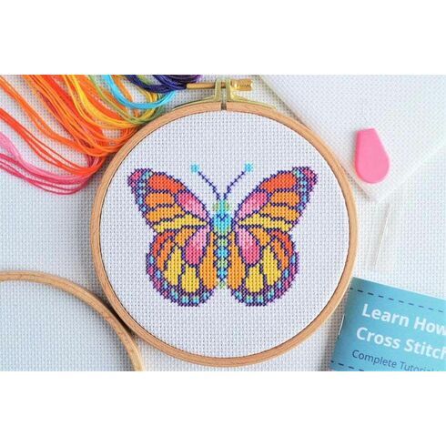 Beginners Butterfly - Learn How To Cross Stitch Complete Tutorial Kit