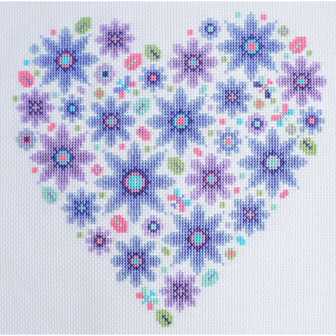 Floral Heart Sampler Cross Stitch Kit