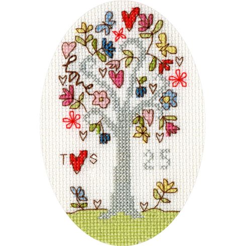 Silver Celebration Cross Stitch Card Kit