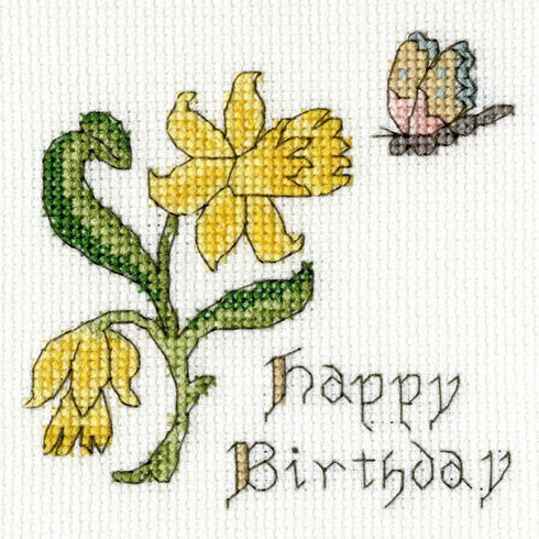 Daffodil Cross Stitch Card Kit