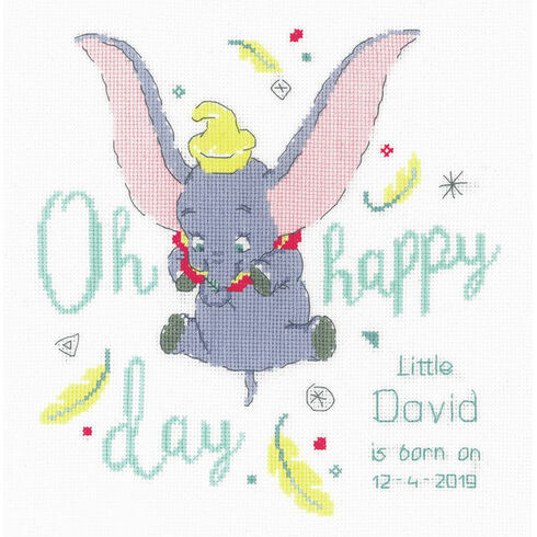 Disney: Dumbo Oh Happy Day Cross Stitch Birth Sampler Kit