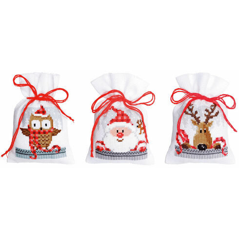 Christmas Buddies Pot Pourri Bags Set of 3 Cross Stitch Kits