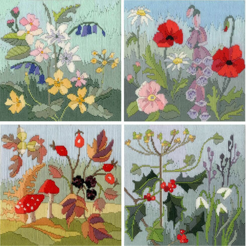 Four Seasons Long Stitch Kits (Set of 4)