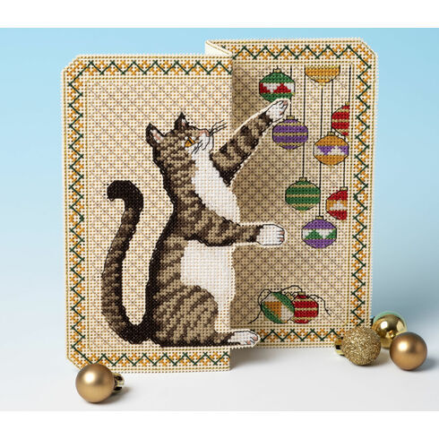 Christmas Mischief 3D Cross Stitch Card Kit