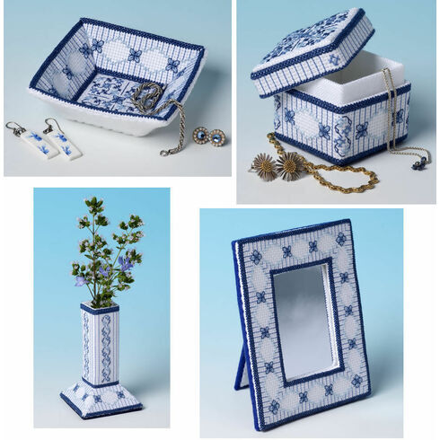 Lapis Lazuli Dressing Table 3D Cross Stitch Kits - Set Of 4