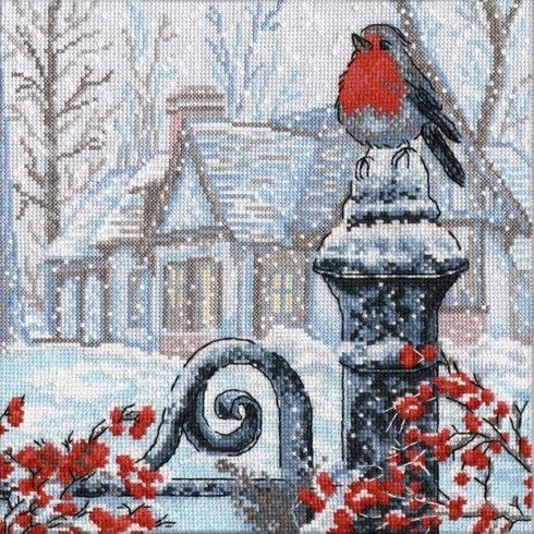Christmas Morning Robin Cross Stitch Kit