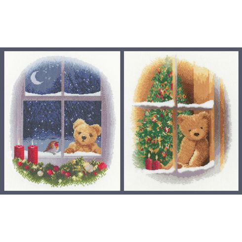 William &amp; Robin and William At Christmas Set of 2 Cross Stitch Kits