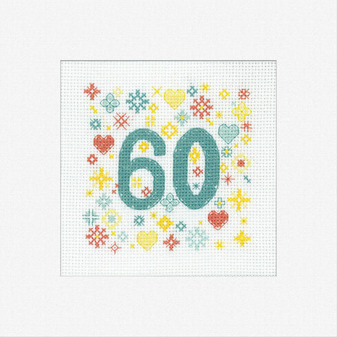 60th Celebration Cross Stitch Card Kit