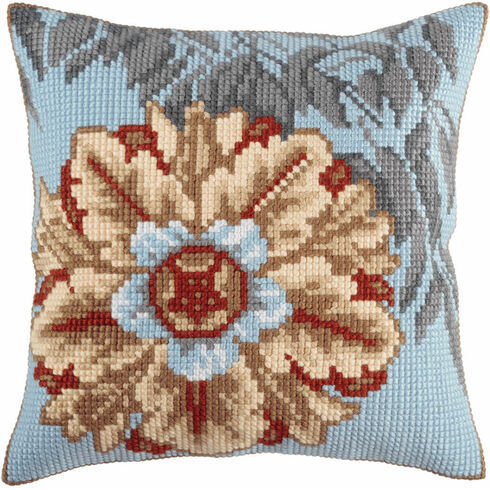 Azure Flower 1 Cross Stitch Cushion Panel Kit