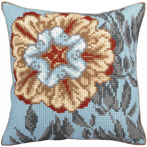 Azure Flower 2 Cross Stitch Cushion Panel Kit