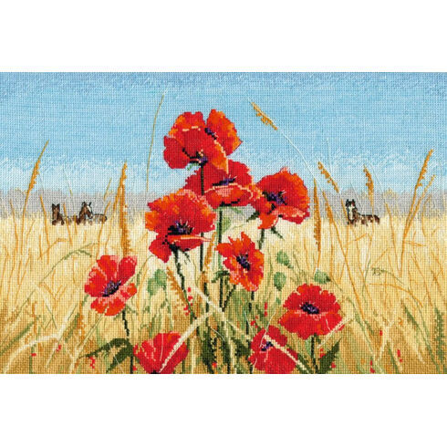 Summer, Field, Poppies Cross Stitch Kit