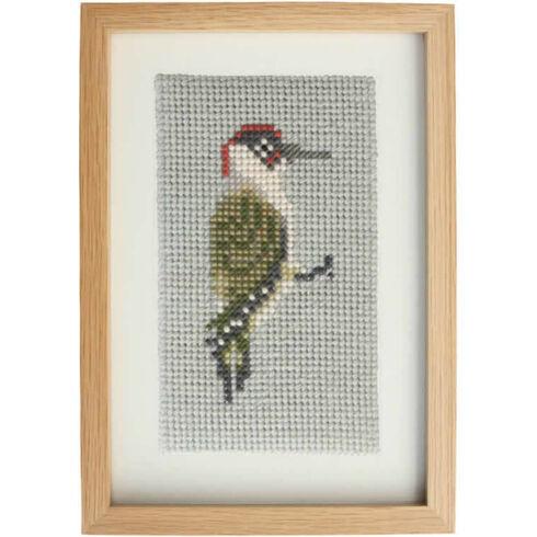 Green Woodpecker Beadwork Embroidery Card Kit