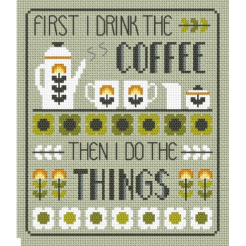 Coffee First Cross Stitch Kit