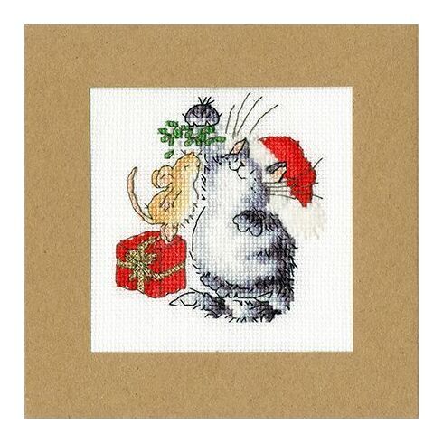 Under The Mistletoe Cross Stitch Christmas Card Kit
