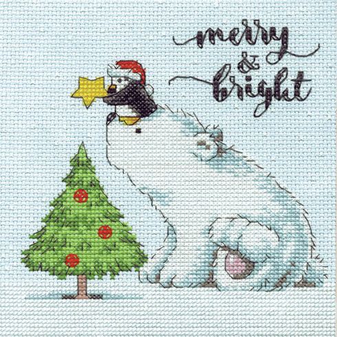 Merry &amp; Bright Bear Cross Stitch Kit